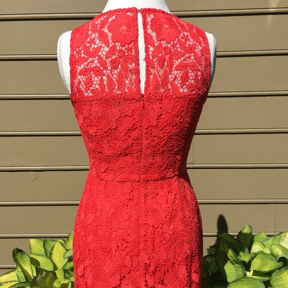 J. CREW COLLECTION - Coral floral Venetian lace fitted dress - Like new … - Picture 4 of 8